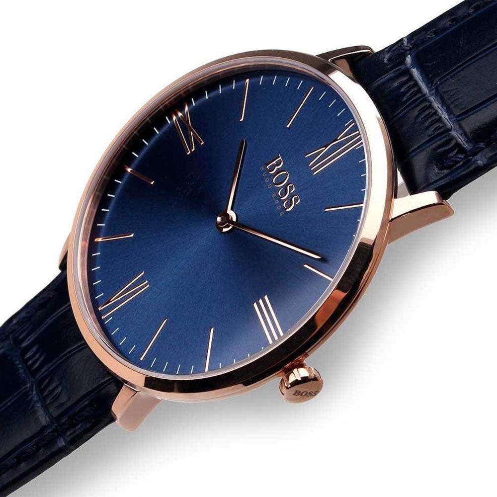 Buy Hugo Boss Mens Quartz Blue Leather Strap Blue Dial 40mm Watch - 1513371 in Pakistan