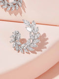 Buy Shein Rhinestone Leaf Hoop Earrings 1pair in Pakistan