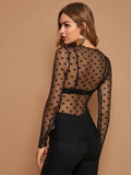 Buy SHEIN Polka Dot Sheer Mesh Top Without Bra in Pakistan