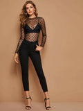 Buy SHEIN Polka Dot Sheer Mesh Top Without Bra in Pakistan