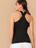 Buy SHEIN BAE Form-Fitting Crisscross Halter Top in Pakistan