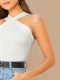 Buy SHEIN BAE Form-Fitting Crisscross Halter Top in Pakistan