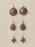 Buy SHEIN 3pairs Bohemian Flower & Water Drop Earrings in Pakistan