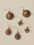 Buy SHEIN 3pairs Bohemian Flower & Water Drop Earrings in Pakistan