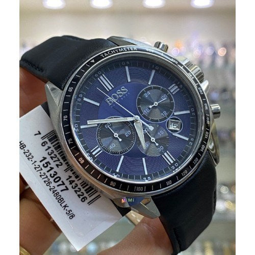 Buy Hugo Boss Drivers Blue Dial Black Leather Strap Watch for Men - 1513077 in Pakistan