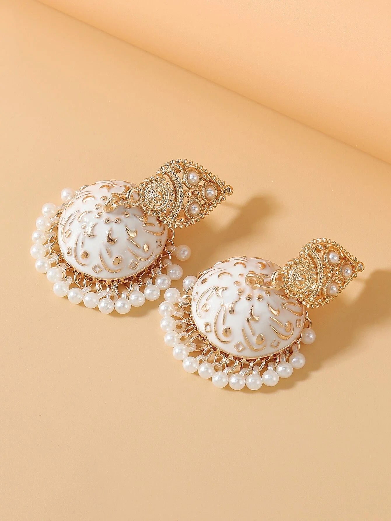 Buy SHEIN Faux Pearl Tassel Drop Jhumka Earrings in Pakistan