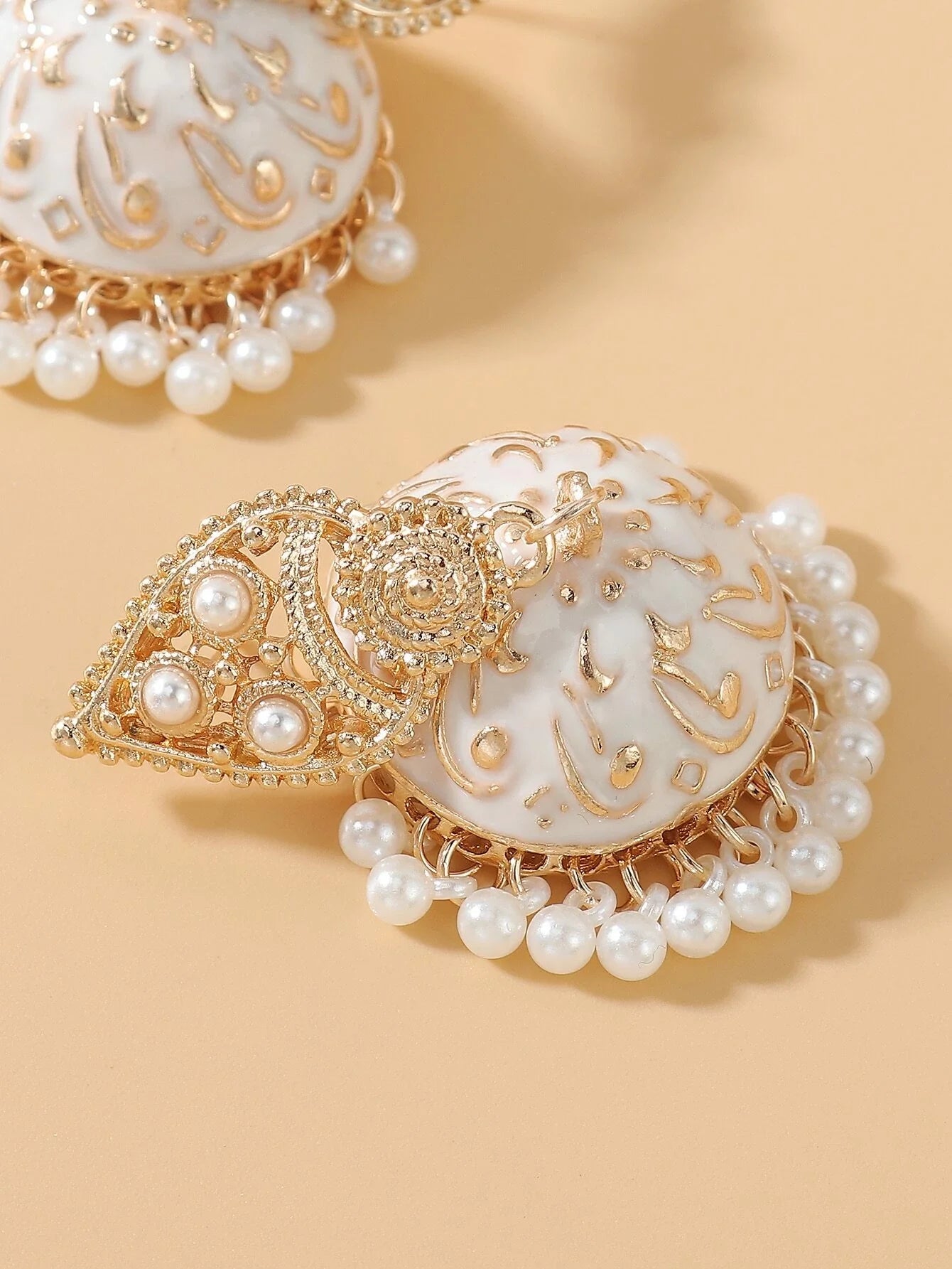 Buy SHEIN Faux Pearl Tassel Drop Jhumka Earrings in Pakistan
