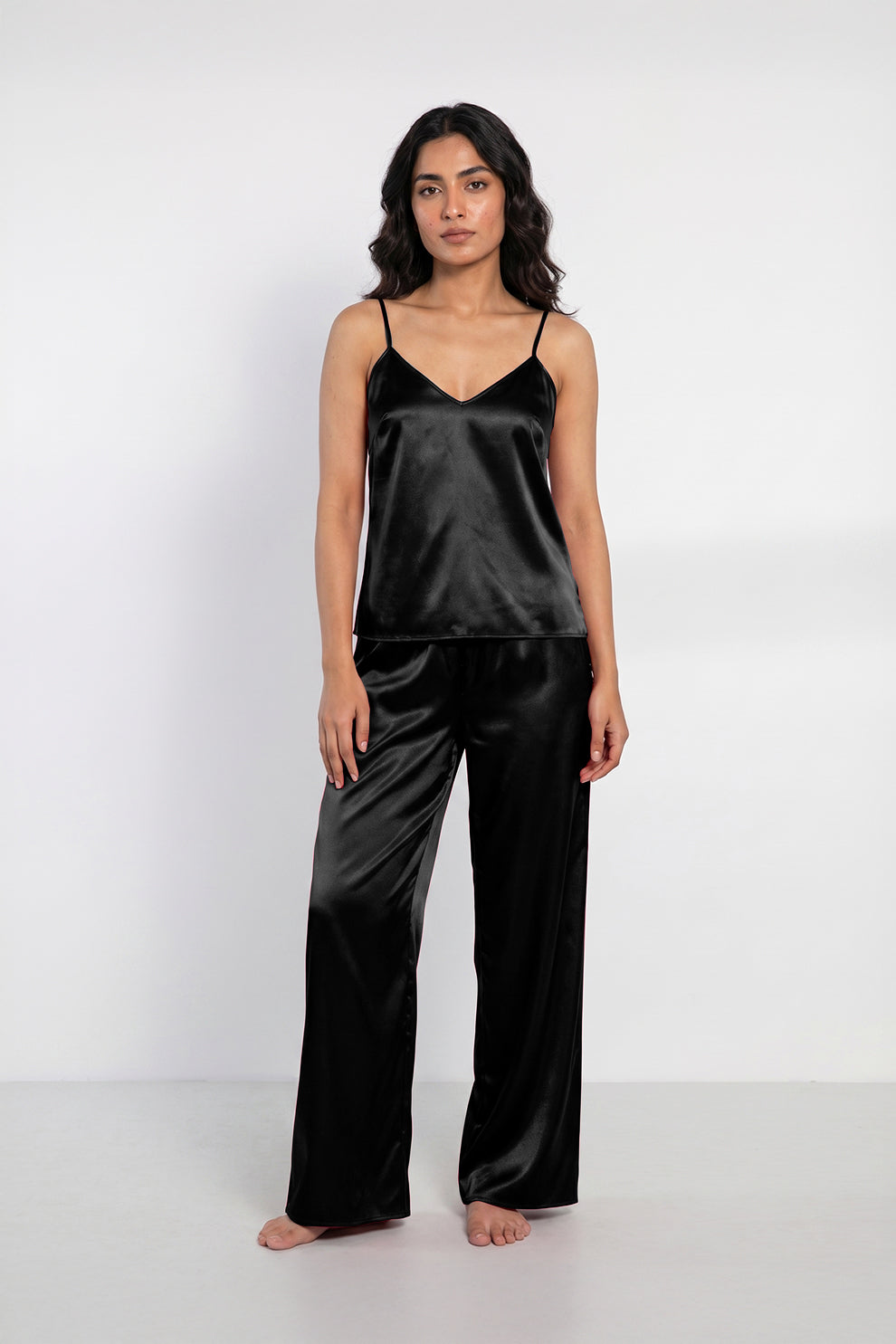 Buy Summer Cami Silk Sleeveless - Black in Pakistan