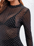 Buy SHEIN BAE Fishnet Sheer Slim Top Without Bra in Pakistan