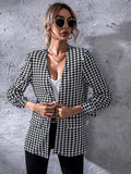 Buy SHEIN Unity Open Front Houndstooth Blazer in Pakistan