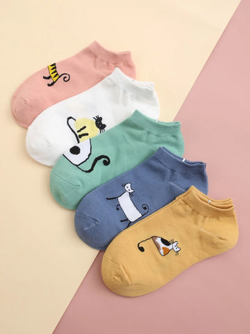 Buy Shein 5pairs Cartoon Graphic Socks in Pakistan
