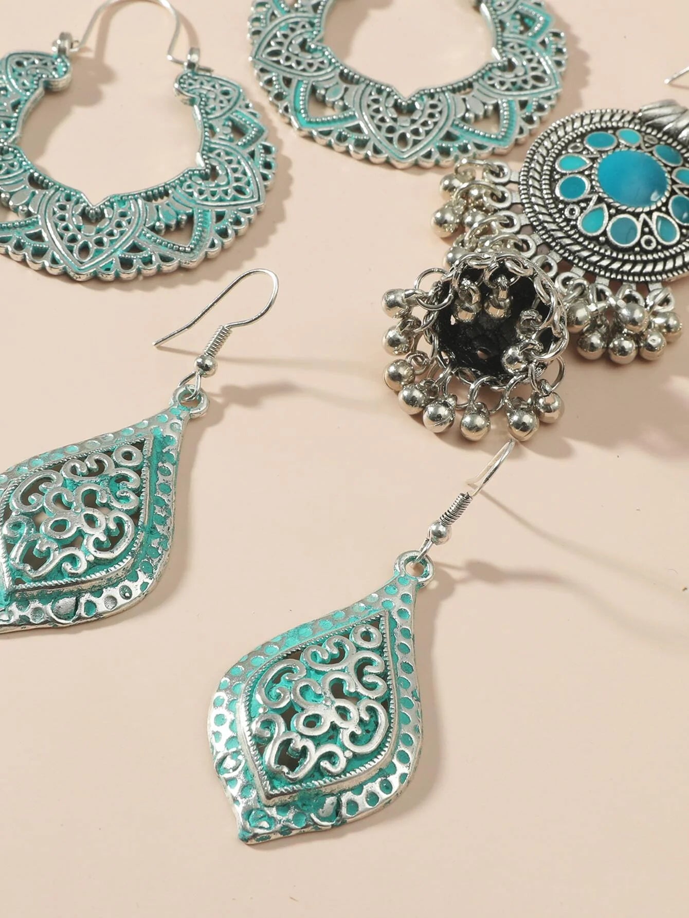 Buy SHEIN EMERY ROSE 3pairs Hollow Out Jhumka Earrings in Pakistan