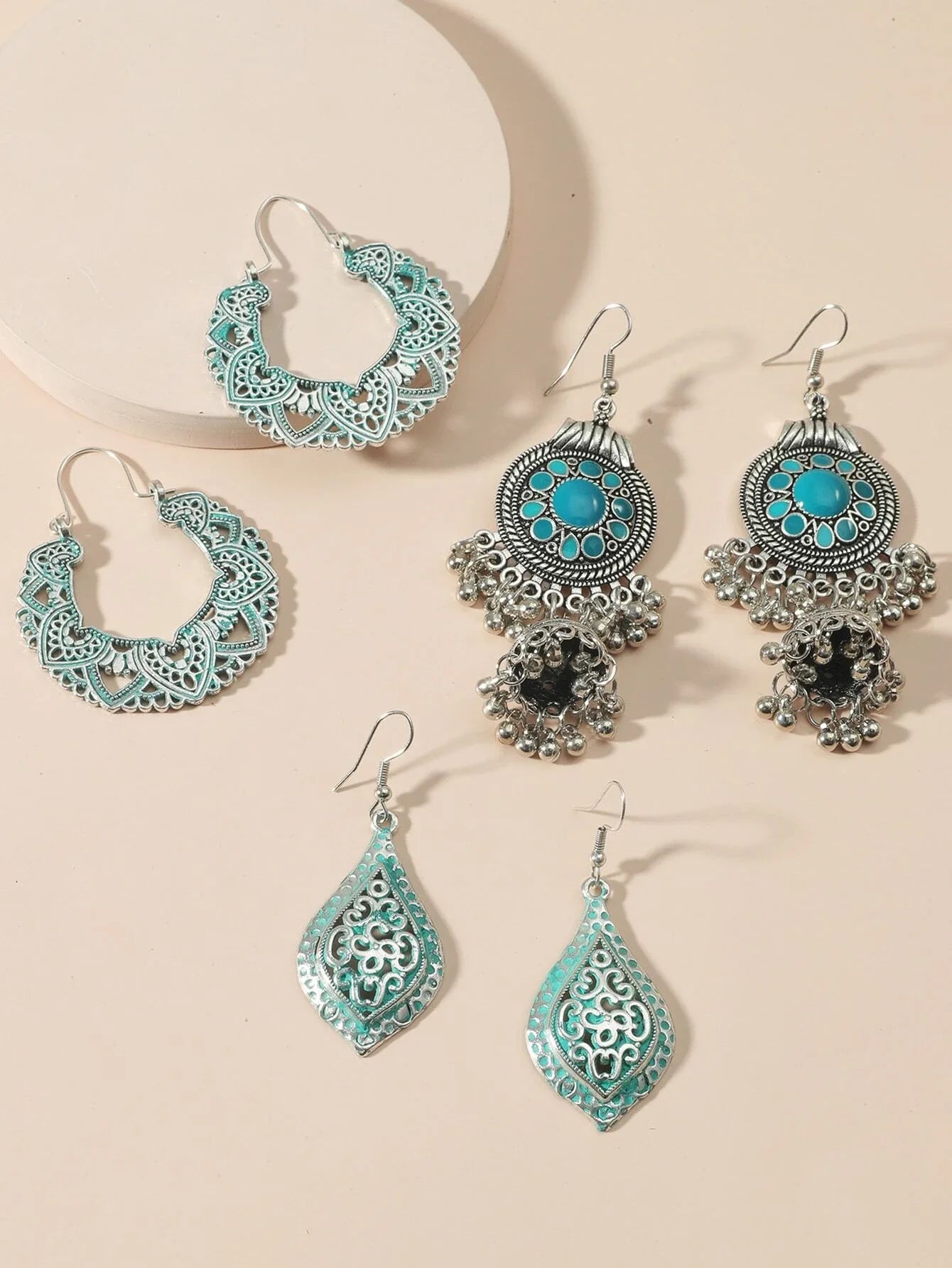 Buy SHEIN EMERY ROSE 3pairs Hollow Out Jhumka Earrings in Pakistan