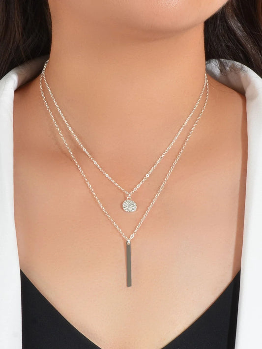Buy Shein Geometric Charm Layered Necklace in Pakistan
