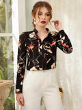 Buy SHEIN Floral Print Notch Neck Blouse in Pakistan