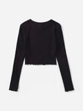 Buy Shein Lettuce Trim Solid Top in Pakistan