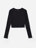 Buy Shein Lettuce Trim Solid Top in Pakistan