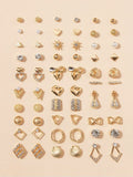 Buy Shein 30pairs Heart & Bow Stud Earrings in Pakistan