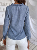 Buy SHEIN Frenchy Polka Dot Ruffle Trim Blouse in Pakistan