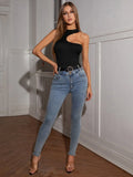 Buy SHEIN SXY Solid Cut Out Bodysuit in Pakistan