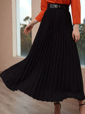 Buy SHEIN Modely Solid High Waist Pleated Skirt in Pakistan