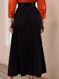 Buy SHEIN Modely Solid High Waist Pleated Skirt in Pakistan