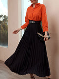 Buy SHEIN Modely Solid High Waist Pleated Skirt in Pakistan