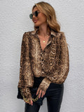 Buy SHEIN Snakeskin Print Bishop Sleeve Blouse in Pakistan