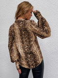 Buy SHEIN Snakeskin Print Bishop Sleeve Blouse in Pakistan