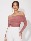 Buy SHEIN Unity Off Shoulder Ruched Top in Pakistan