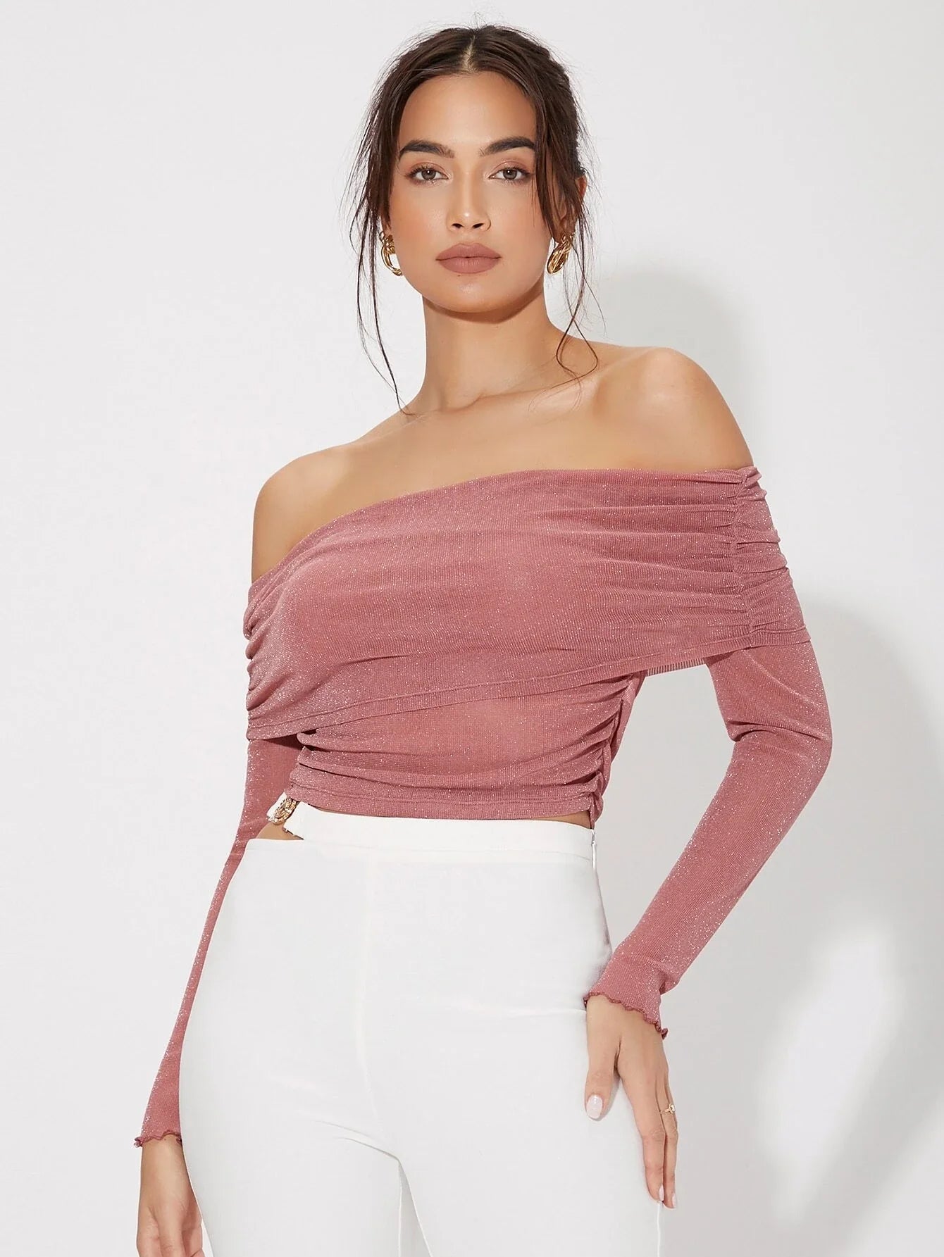 Buy SHEIN Unity Off Shoulder Ruched Top in Pakistan