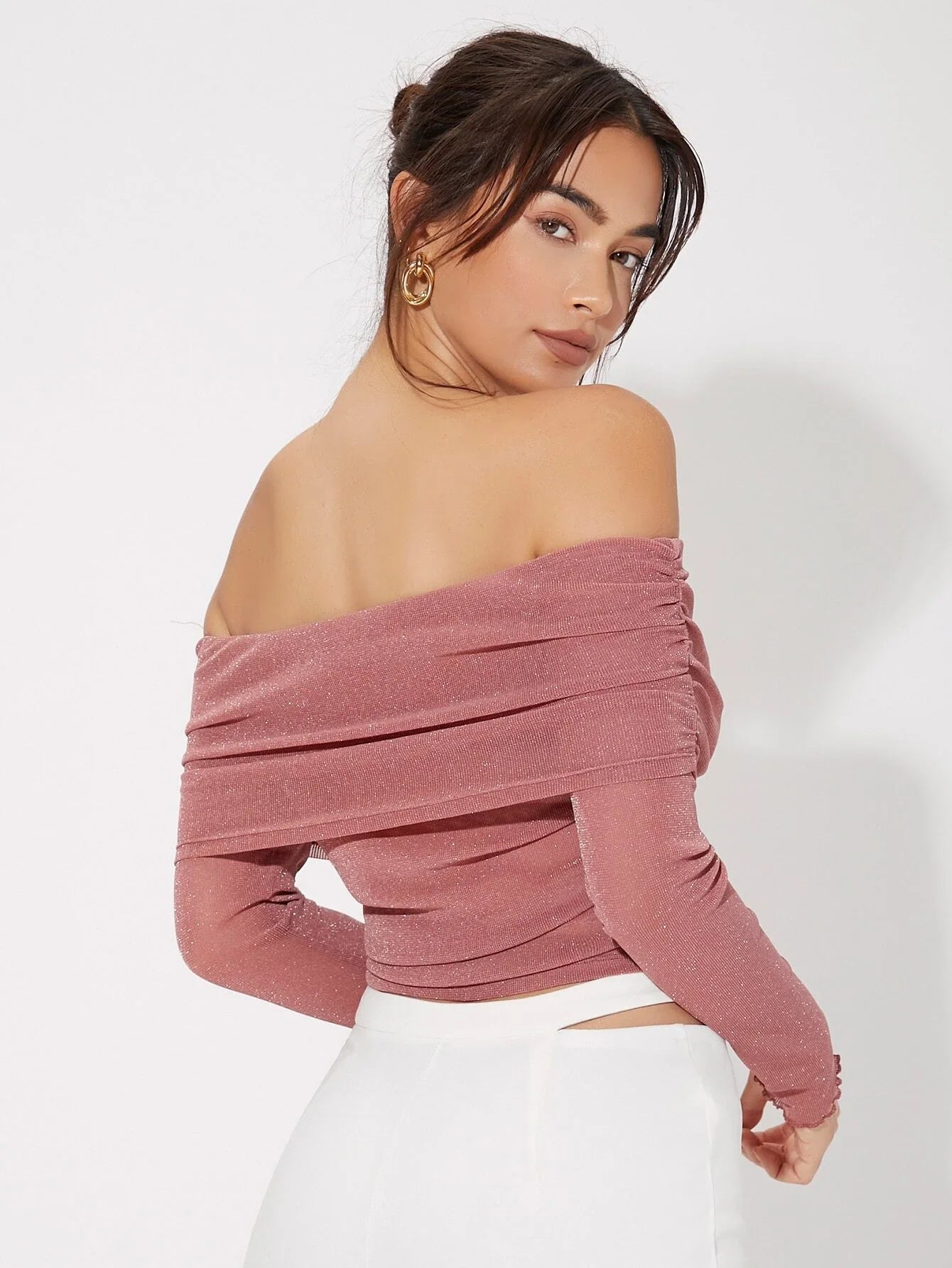 Buy SHEIN Unity Off Shoulder Ruched Top in Pakistan