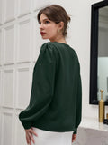 Buy SHEIN Puff Sleeve Solid Blouse in Pakistan