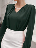 Buy SHEIN Puff Sleeve Solid Blouse in Pakistan