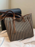 Buy SHEIN Houndstooth Knot Detail Shoulder Tote Bag in Pakistan