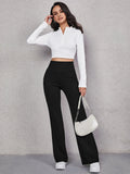Buy SHEIN Wide Waistband Flare Leg Pants in Pakistan