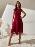 Buy Shein Fold Pleated Cap Sleeve Dress in Pakistan