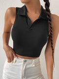 Buy SHEIN Solid Ribbed Knit Tank Top in Pakistan