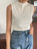 Buy SHEIN DAZY Stand Neck Solid Tank Top in Pakistan