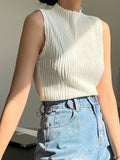 Buy SHEIN DAZY Stand Neck Solid Tank Top in Pakistan