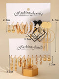 Buy Shein 20pcs Faux Pearl & Heart Decor Earrings in Pakistan