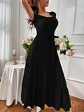 Buy SHEIN A-Line Belted Ruffle Hem Dress in Pakistan