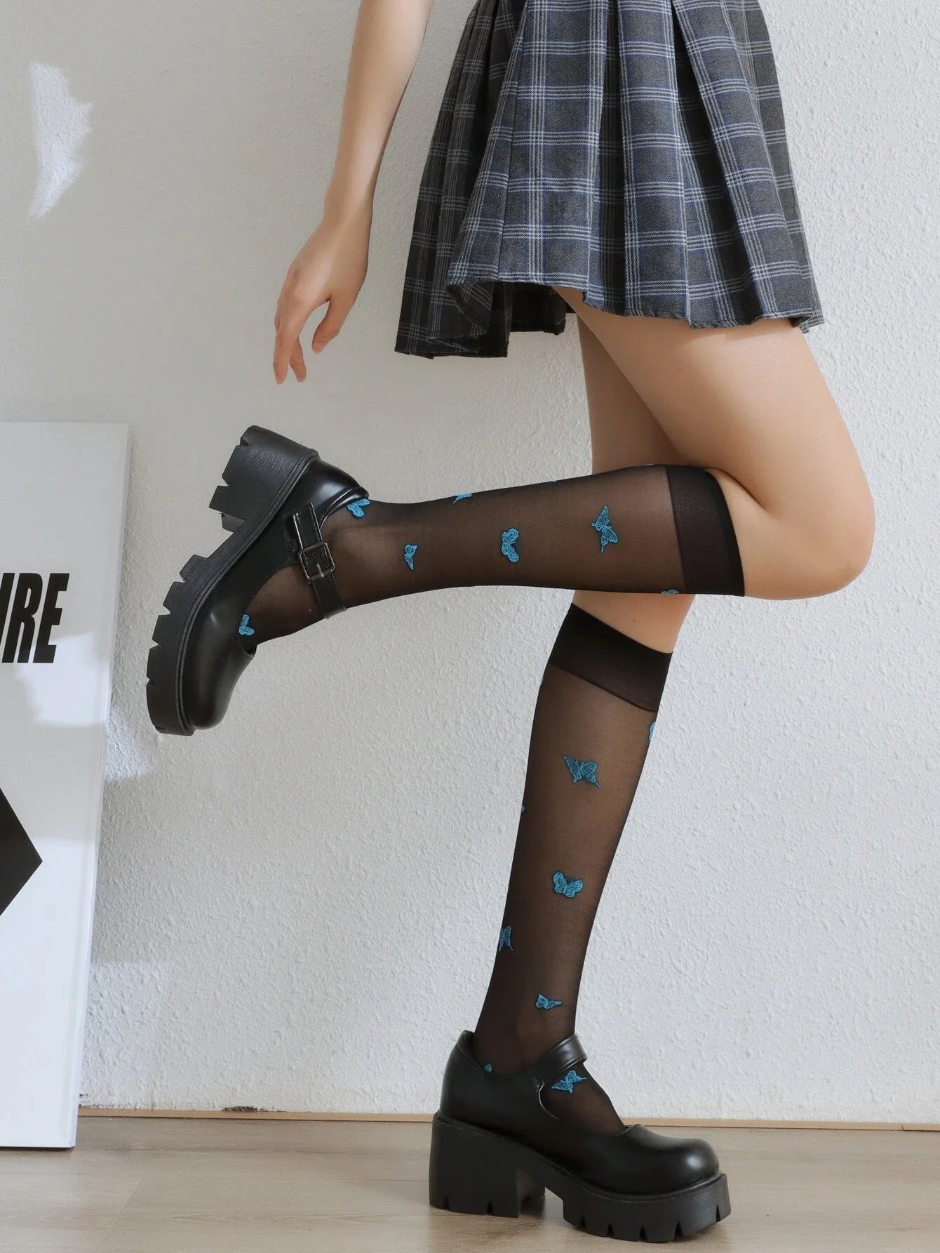 Buy Shein Butterfly Pattern Over The Calf Socks in Pakistan