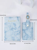 Buy SHEIN Letter Graphic Marble Pattern Passport Case With Luggage Tag in Pakistan