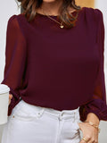 Buy Shein Lantern Sleeve Keyhole Back Blouse in Pakistan