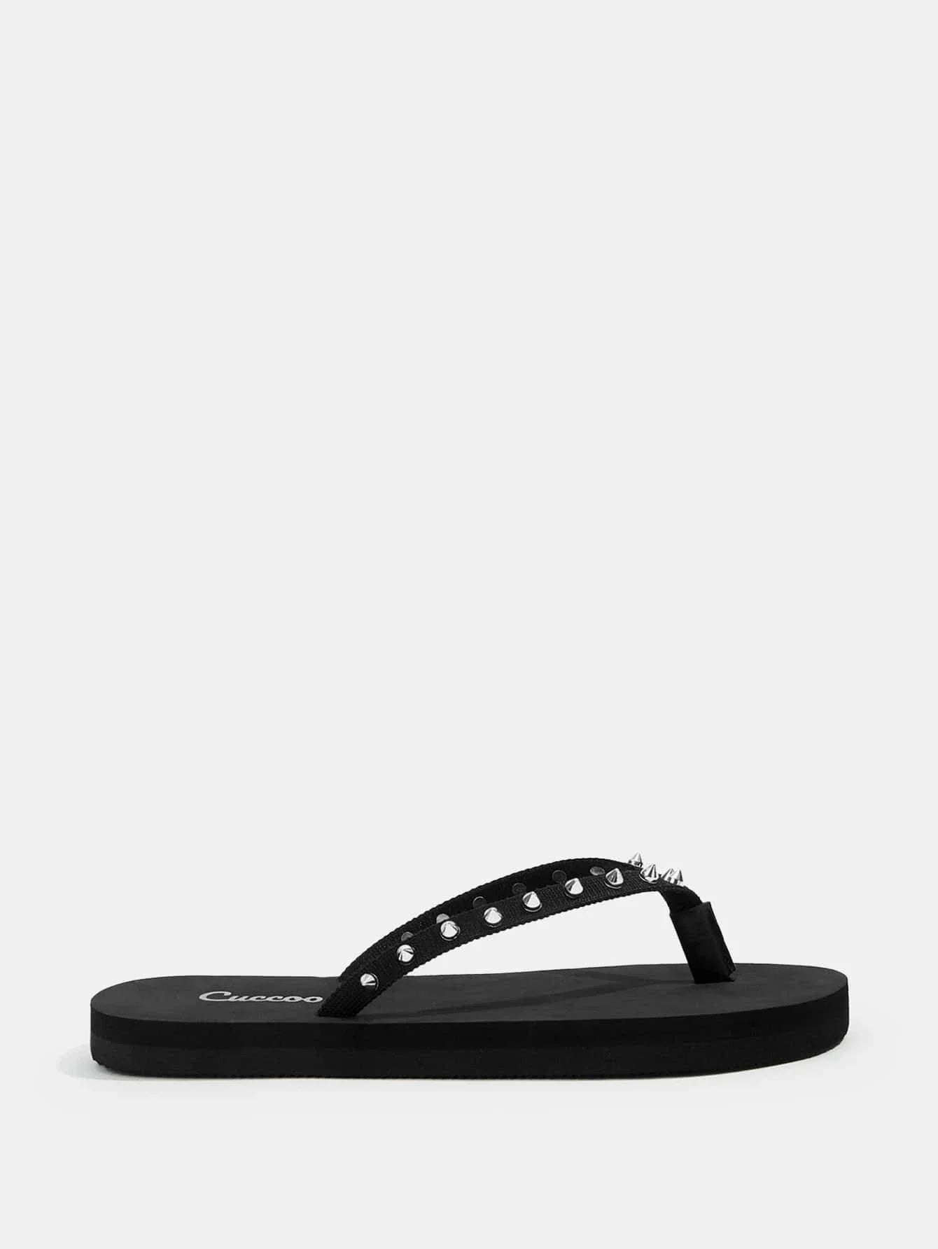 Buy SHEIN CUCCOO Trending Spiked Decor Flip Flops in Pakistan