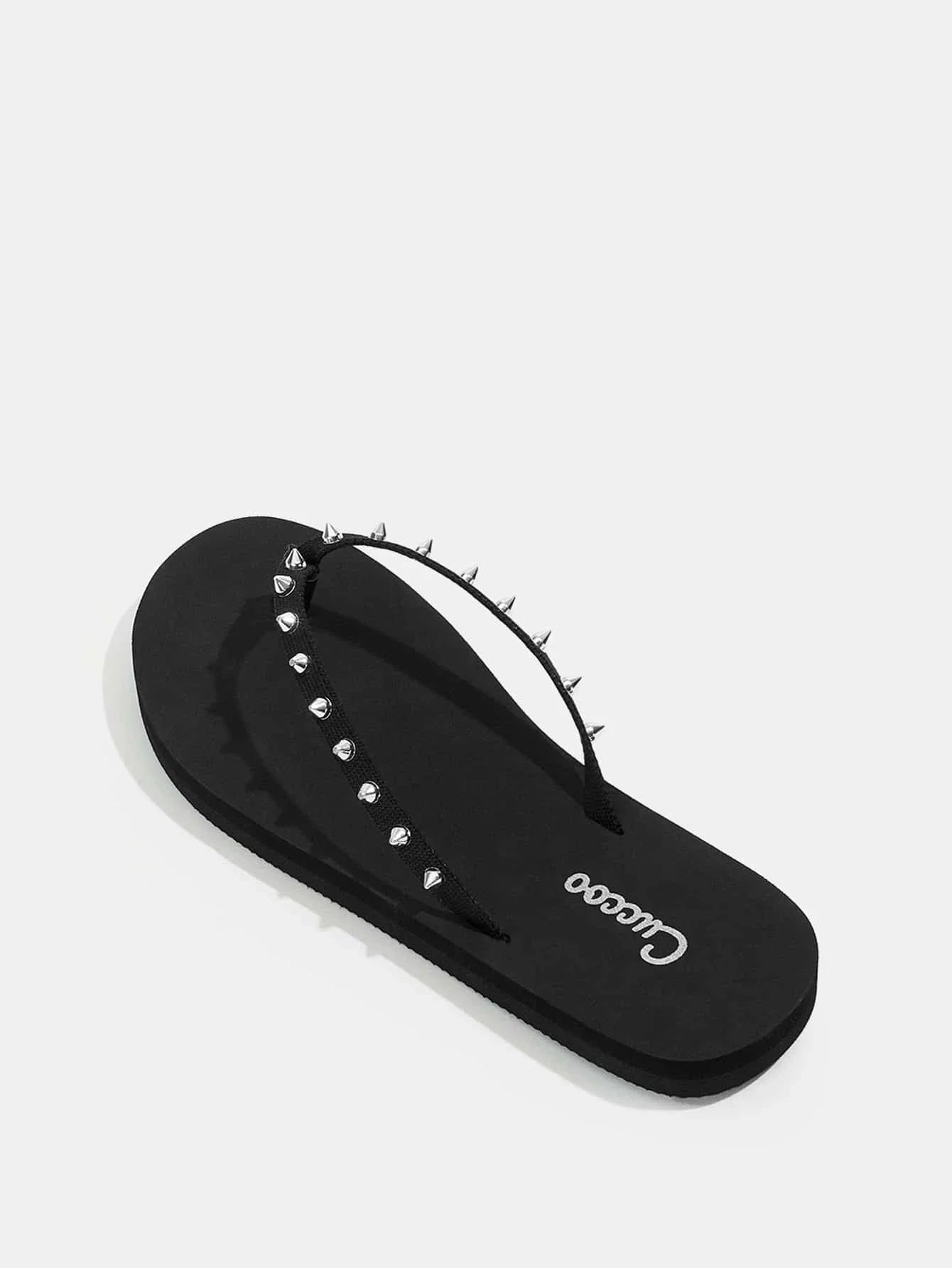 Buy SHEIN CUCCOO Trending Spiked Decor Flip Flops in Pakistan