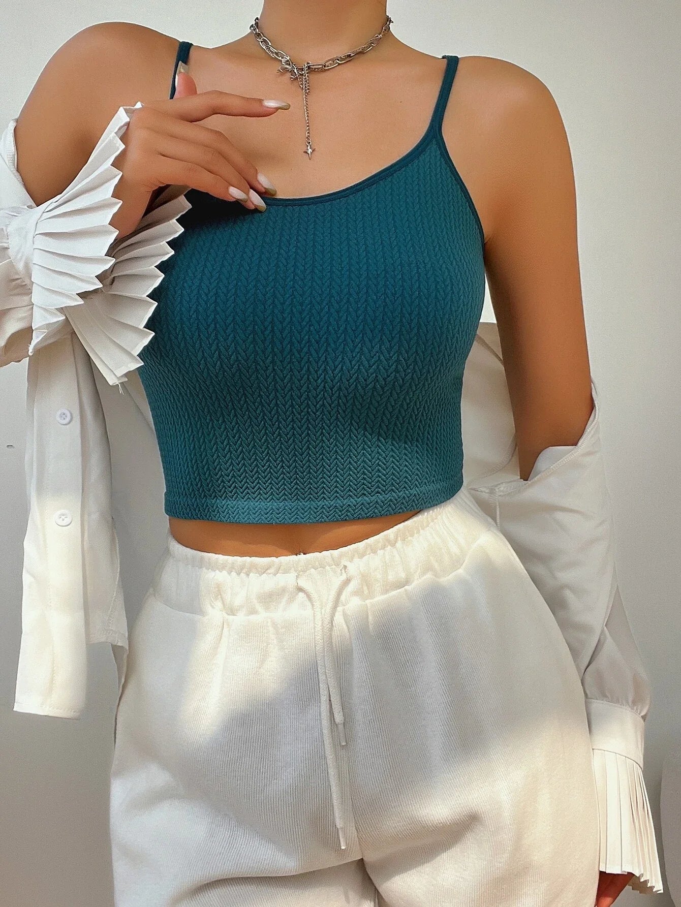 Buy SHEIN Solid Textured Bra & Panty Set in Pakistan