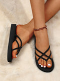 Buy SHEIN Suedette Criss Cross Flip Flops in Pakistan
