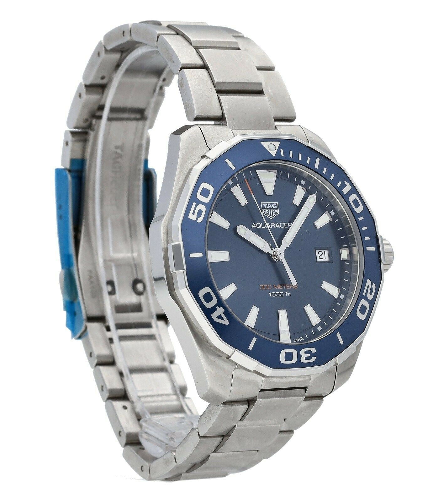 Buy Tag Heuer Aquaracer Blue Dial Silver Steel Strap Watch for Men - WAY101C.BA0746 in Pakistan